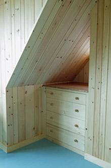 built-in dresser - pine