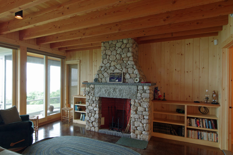 stone fireplace cabinetry