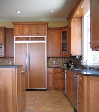 wooden fridge freezer