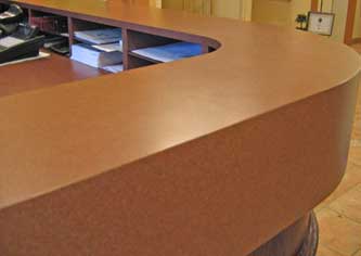 inside the reception desk