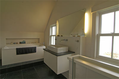 modern master bathroom