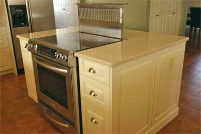 hidden range hood is open