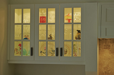 kitchen cabinet with glass doors