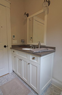 White bathroom vanity