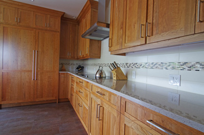 built-in fridge cabinet - cherry wood