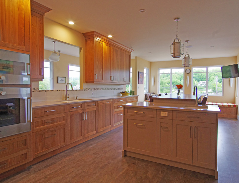 Modern kitchen - solid cherry cabinets