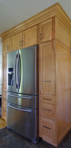 fridge cabinet - solid birch