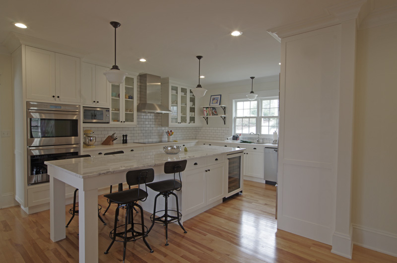 kitchen island with built-in fridge